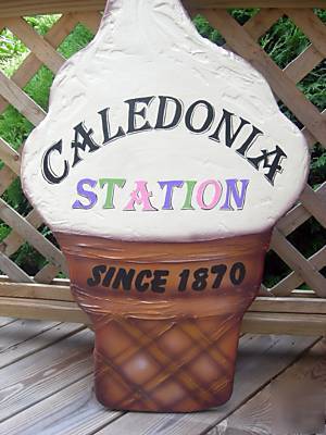 Giant 3 ft + wood ice cream cone sign personalized free