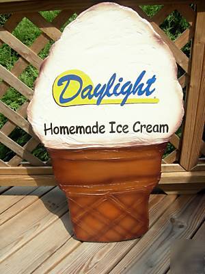 Giant 3 ft + wood ice cream cone sign personalized free