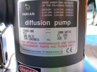 New varian m-4 diffusion pump, with parts unit
