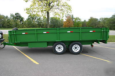 2010 8 x 18 x 2 john deere green dump trailer shipping