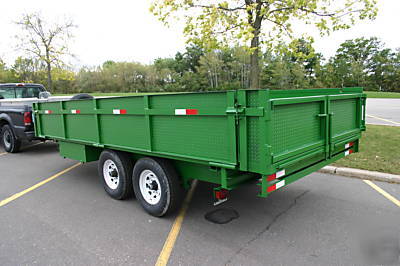 2010 8 x 18 x 2 john deere green dump trailer shipping