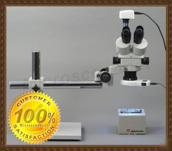 3.5~90X trinocular stereo microscope +3MP cam +led lite