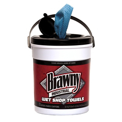 Brawny wet shop towels 1 cs of 6 tubs 72 per tub 