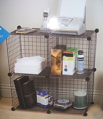 Cube mesh grid storage system home office racks shelves