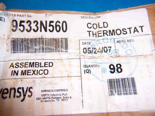 New cold thermostat control 9533 cooler refrigerator