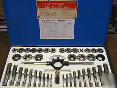 New large 45 pc. sae tungsten steel tap & die set 