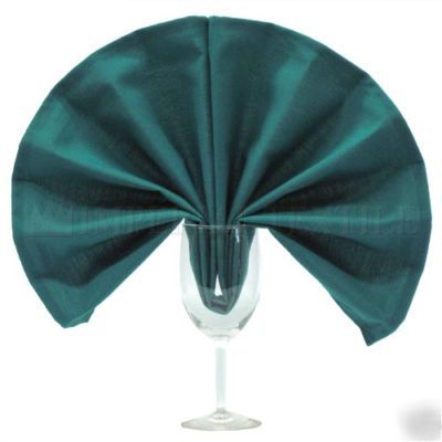 New lot of 15 cloth dinner napkins satin band teal 