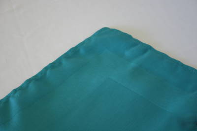 New lot of 15 cloth dinner napkins satin band teal 