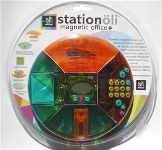 New magnetic desk office station set stapler calculator