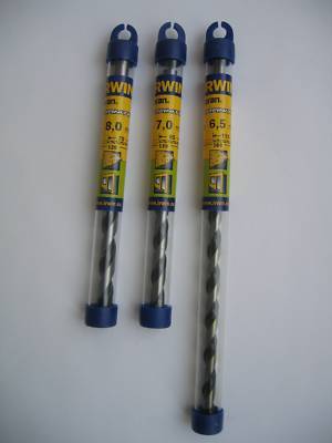 Nib b - genuine 3 x irwin joran granite drill bits 