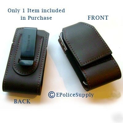 Pda cell phone holder - brown leather / belt clip 