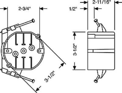 100 raco 18 cid romex ceiling box 7919 nails 3 1/2