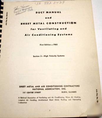 Duct manual sheet metal construction air conditioning