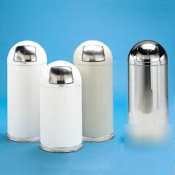 United receptacle fire-resistant dome top waste white