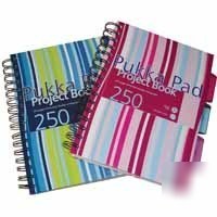 1 blue pukka pad stripey project book A5 polypropylene