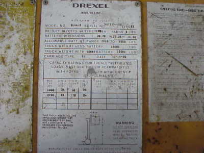 1990 drexel narrow aisle swing mast electric forklift 
