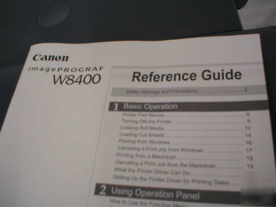 Canon imageprograf W8400 color printer w/ CX40 scanner