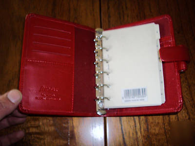 * filofax metropol pocket organiser - red - vgc