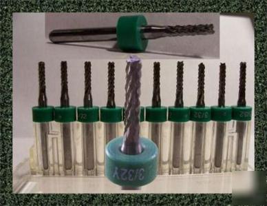 10 carbide router bits endmills 2.40MM-3/32