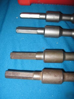4 carbide tipped percussion bits 7/16 hex shank 23.5