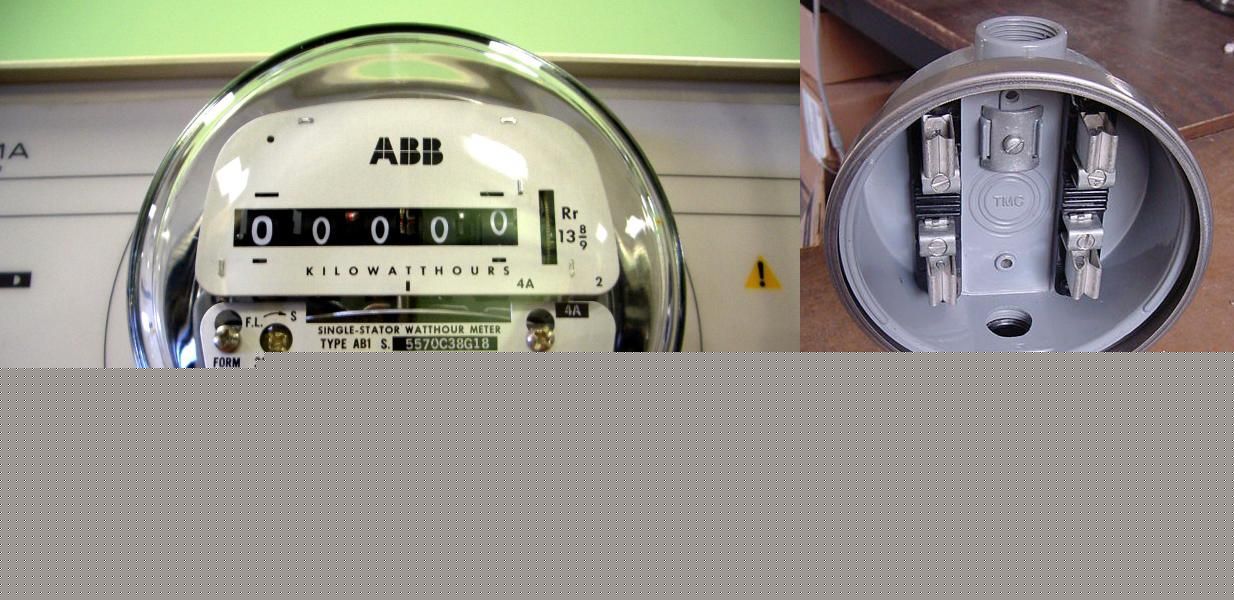 Abb electric 120V or 240V watthour meter & 100A socket