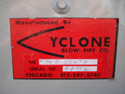 Cyclone industrial blower w/u.s. electrical motor 7.5HP