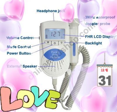 Fetal dopper with 3 mhz probe and 8 mhz vascular probe