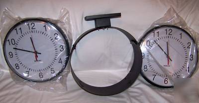 New telecor double face analog clock 12