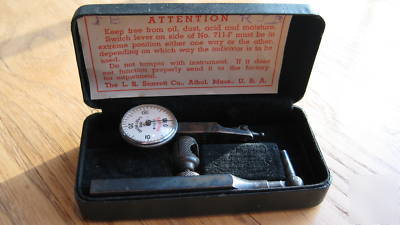 Old 1930's starrett last word test indicator with box 