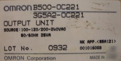 Omron output unit 3G5A2-OC221 B500-OC221 