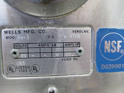 Wells food warmer 3 drawer model rw-3