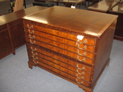 Wooden flat file - 8 drawers for maps, artwork...