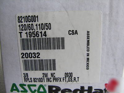 New asco redhat 8210G001 2 way solenoid valve hvac