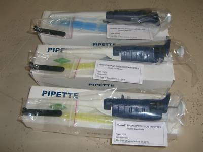 New - set of 3 pipette pipettor pipetter H20 H200 H1000