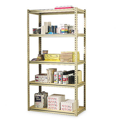 Tennsco stur-d-stor shelving, 5 shelves sand