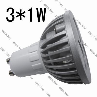 Home high power 220V 3*1W GU10 led spot lamp white 3W