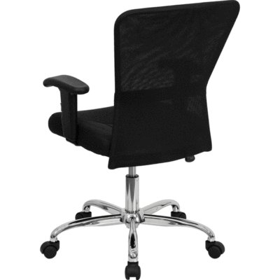 Black mesh office computer foam chair with chrome base