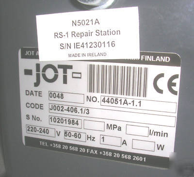 Jot rs-1 repair station, board handling system, used