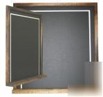 New small black menu chalkboard sign with tray framed 