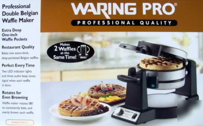New waring pro double belgian waffle maker