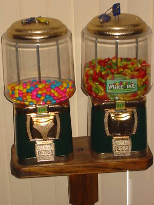  candy, or gum-ball double vending machines 