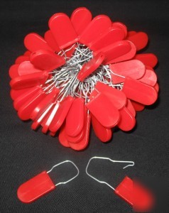 1000 red plastic padlock security seals galvanized hasp