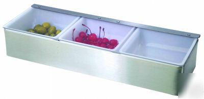 New * * stainless 3X condiment dispenser bar equipment 