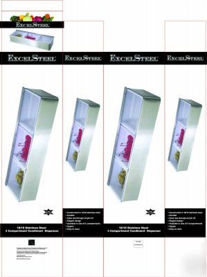 New * * stainless 3X condiment dispenser bar equipment 
