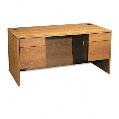 10500 series double pedestal desk shell medium oak