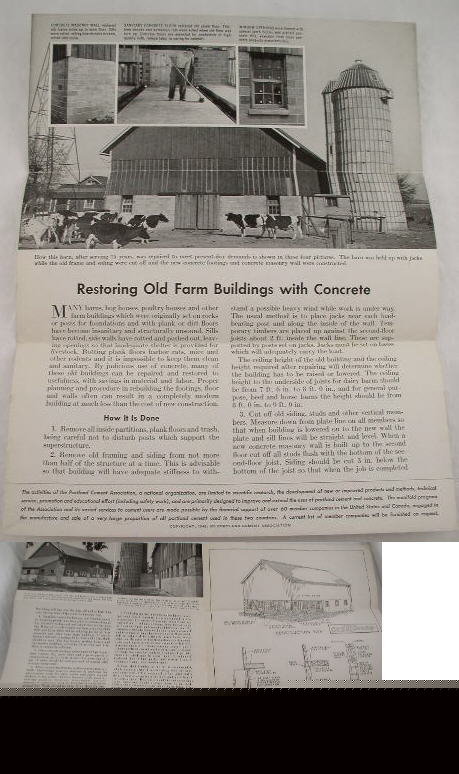 1946 leaflet portland cement concrete restoring farm 