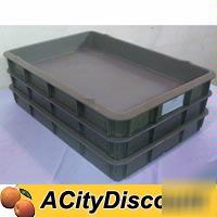 3 used commercial pizzeria bakery plastic dough trays