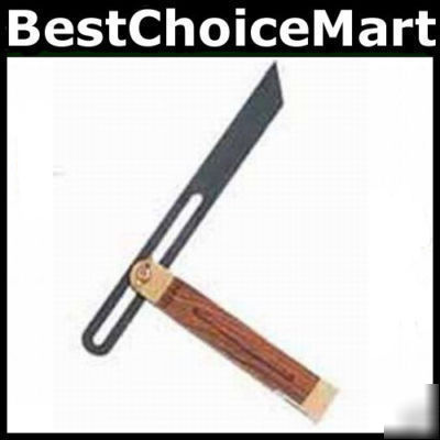 Adjustable sliding t-bevel wood handle w/brass inlays