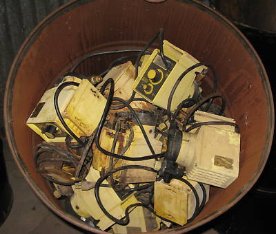 Barrell full of lmi chemical pumps