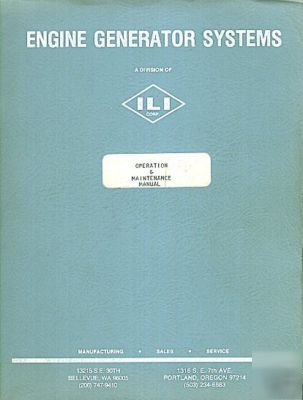 Engine generator manuals: ili cummins marathon basler